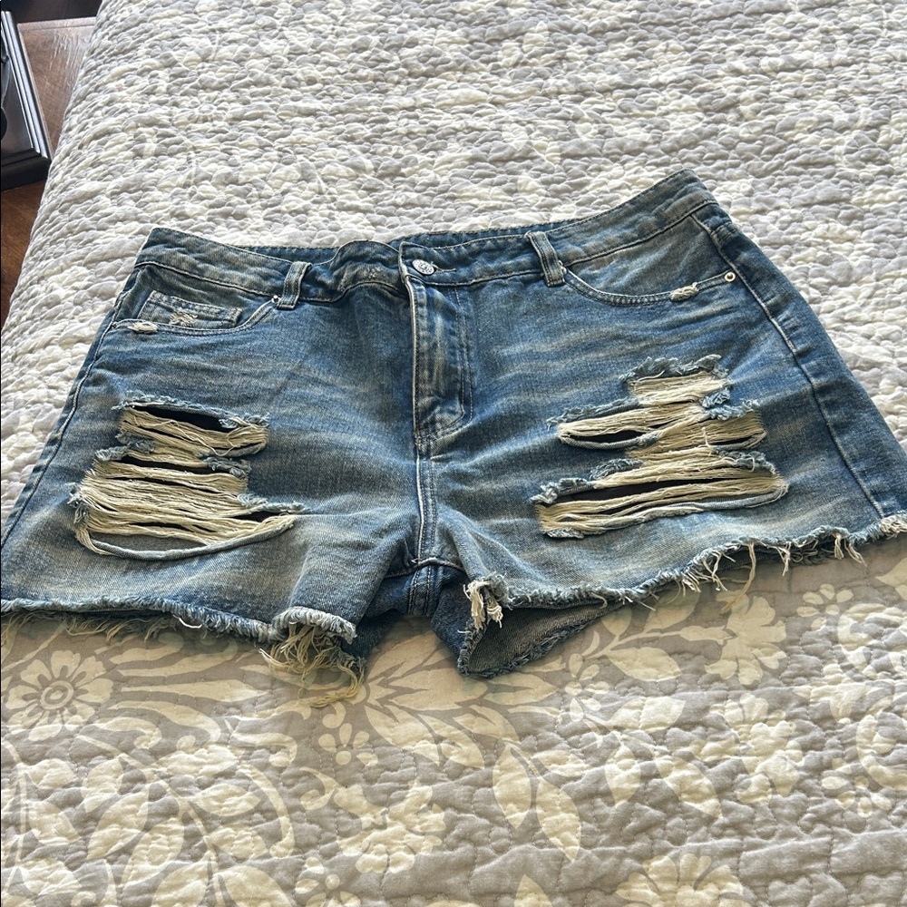 Distressed Denim Women Shorts
